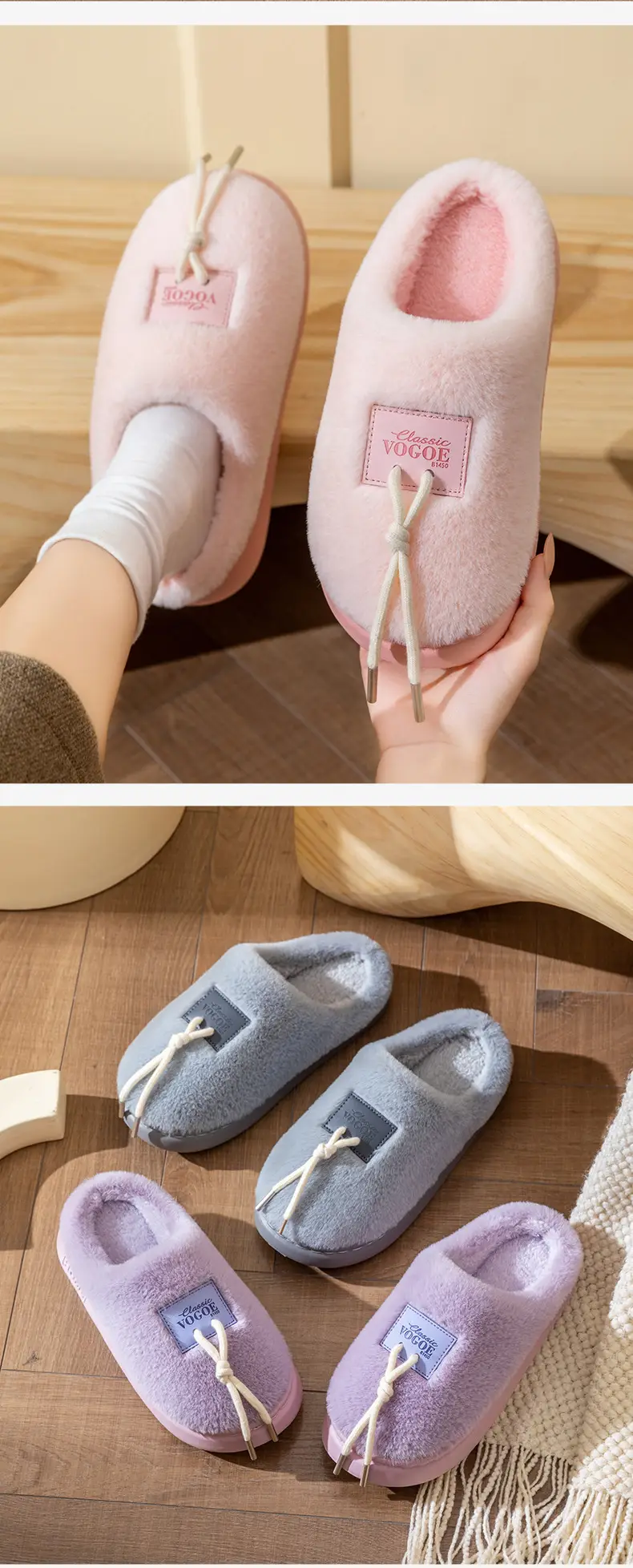 Shoe Laces Decorative Couple Indoor Home Slippers with a Soft Cushion Feel, Maternity Slippers for Women, Autumn and Winter Warm Plush Cotton Slippers for Men — feature 15