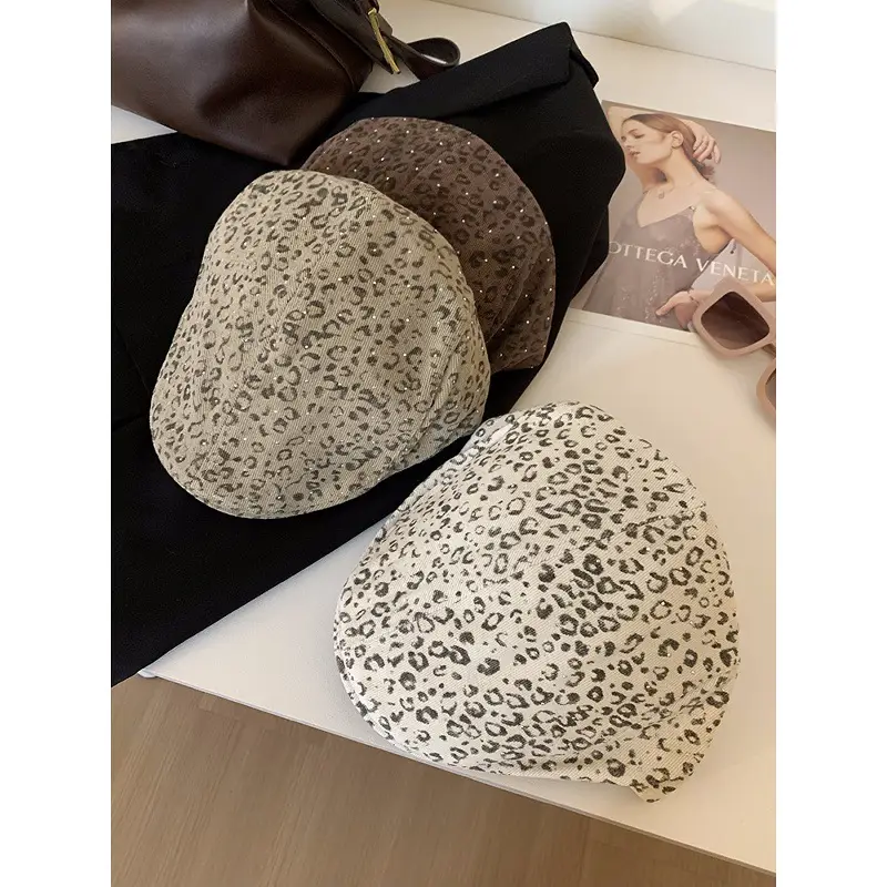 Leopard Print Forward Cap Women New Spring Beret - Image 8