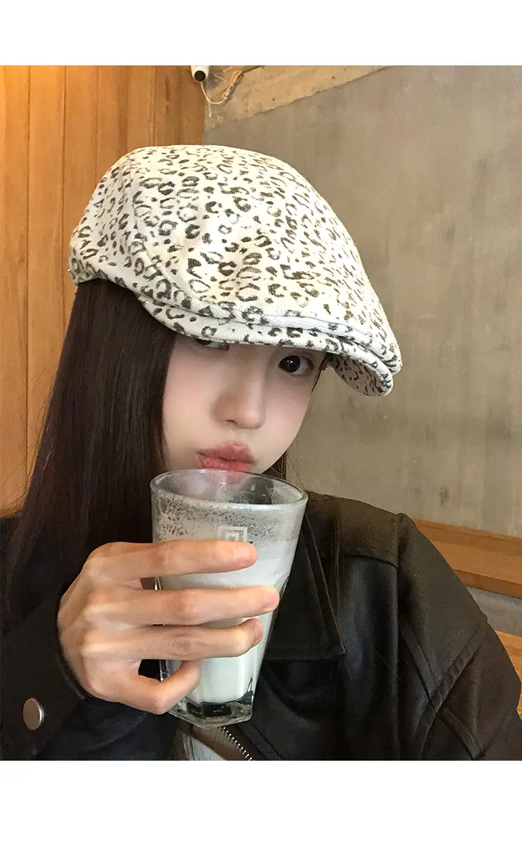 Leopard Print Forward Cap Women New Spring Beret — feature 10