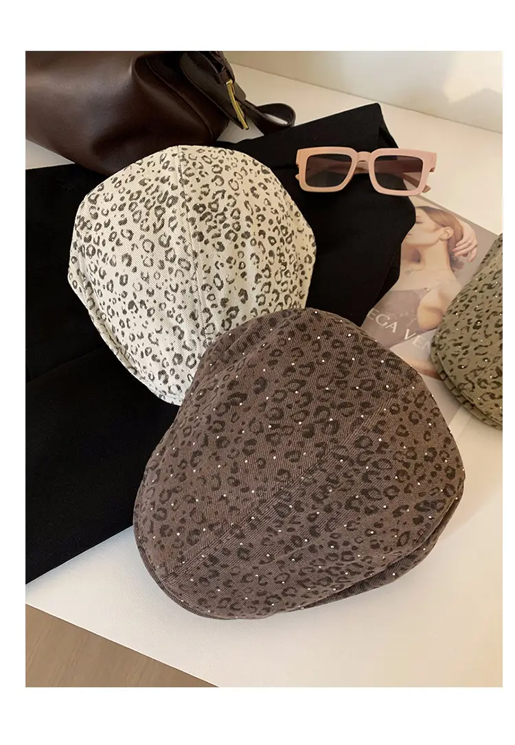 Leopard Print Forward Cap Women New Spring Beret — feature 12