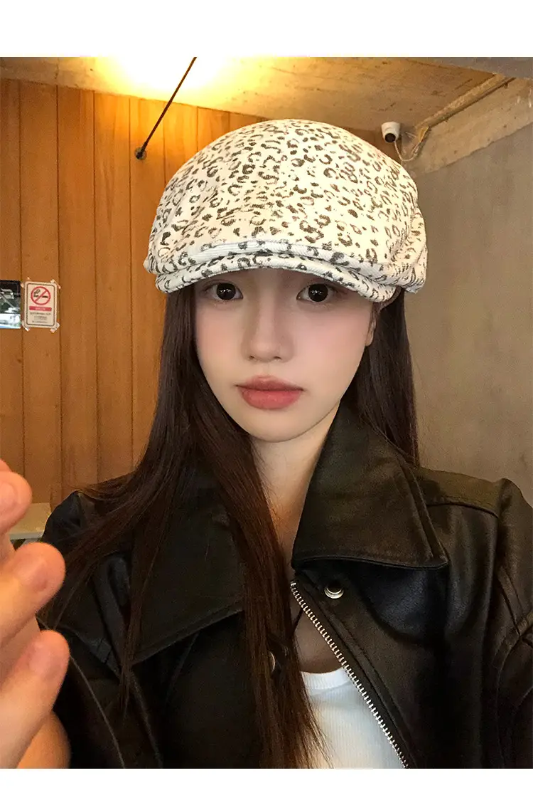 Leopard Print Forward Cap Women New Spring Beret — feature 7
