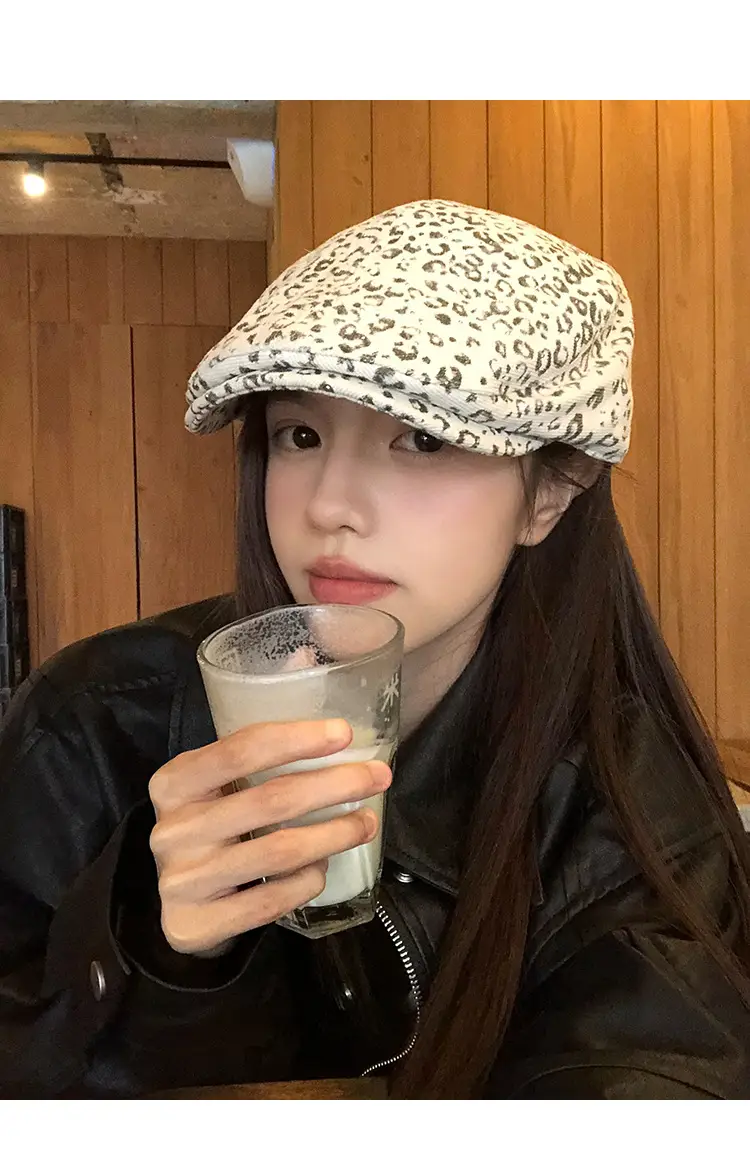 Leopard Print Forward Cap Women New Spring Beret — feature 9