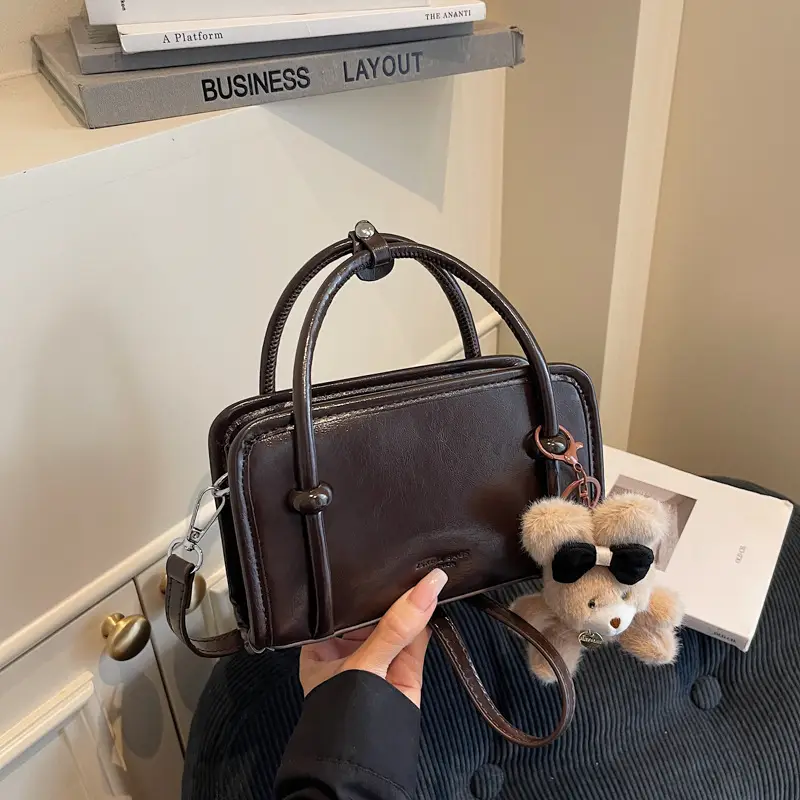 Retro Brown Shoulder Crossbody Bag for Women - Image 9