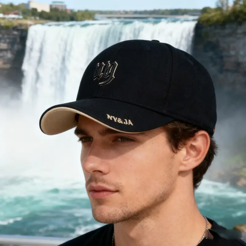 Men White Embroidered Baseball Cap with Logo