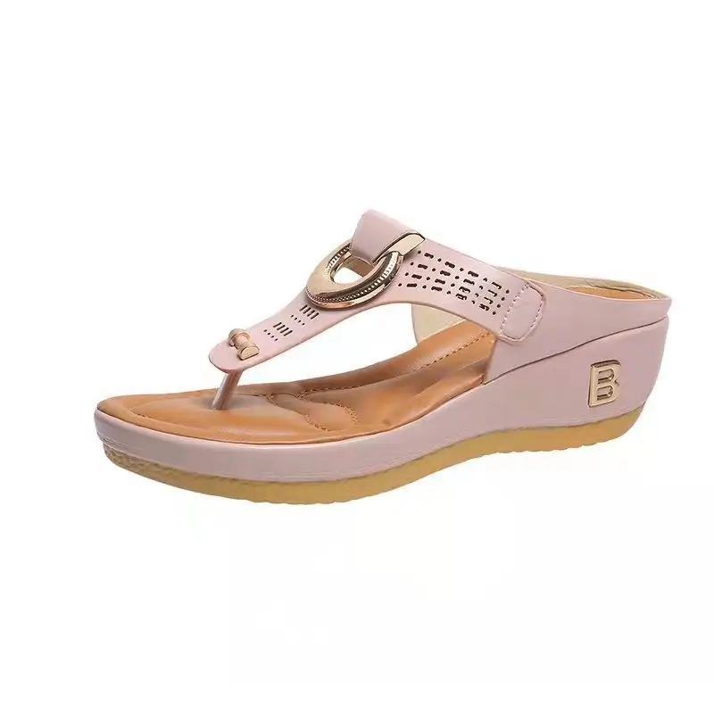Cross-Border Foreign Trade Women's Shoes Summer New Beach Thong Wedge Sandals Women's European and American Style Sandals in Stock