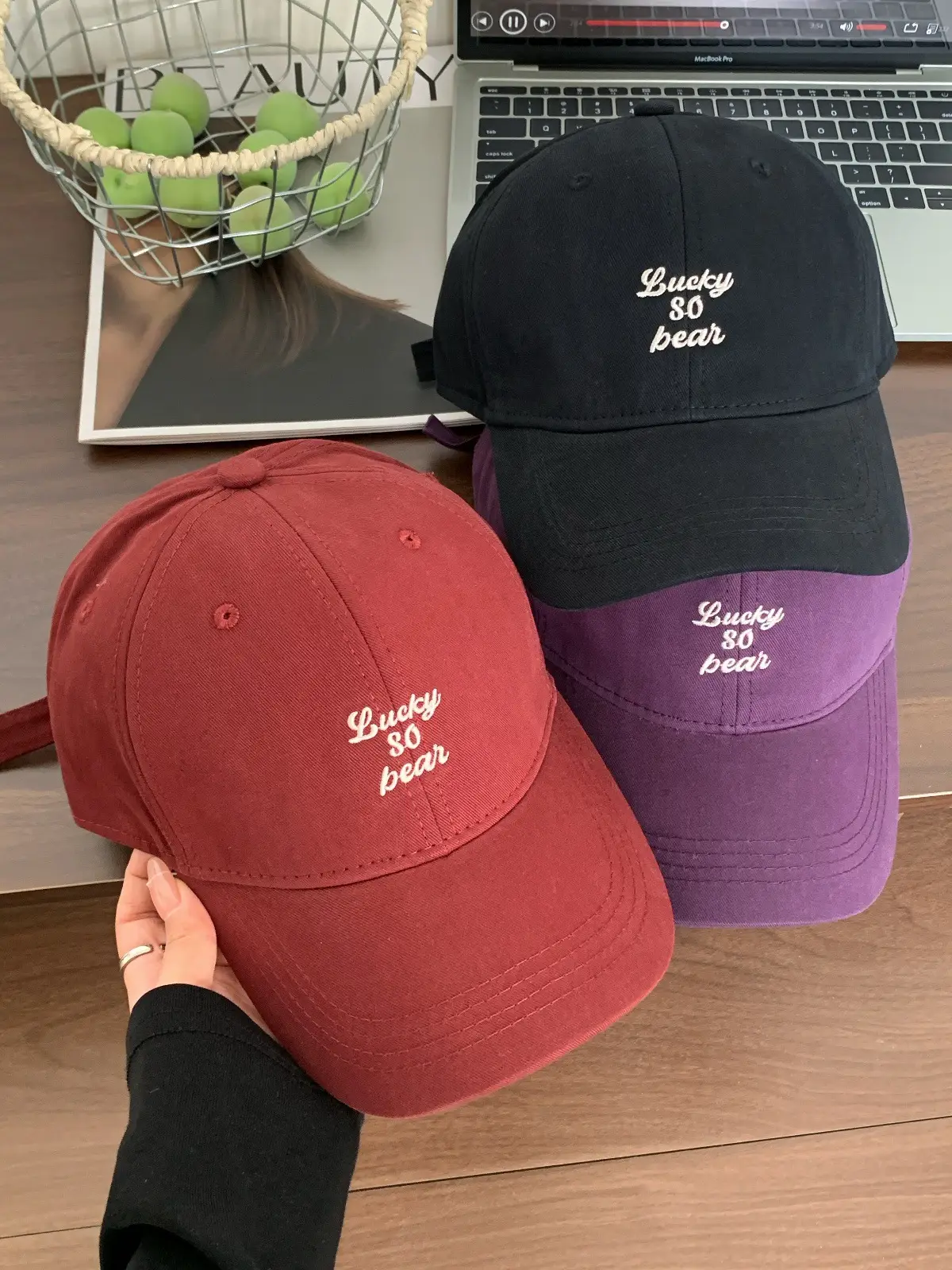 Women Korean Letter Embroidered Baseball Cap Sunshade — feature 11