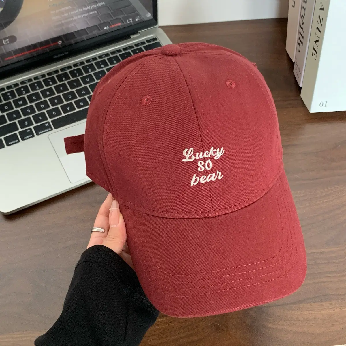 Women Korean Letter Embroidered Baseball Cap Sunshade — feature 9
