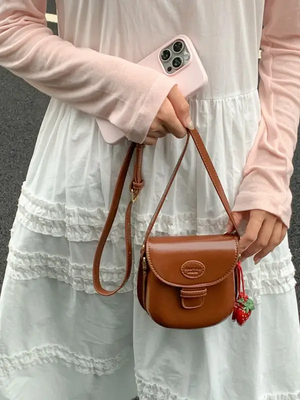 Red Mini Saddle Crossbody Bag for Women Autumn Winter 2025