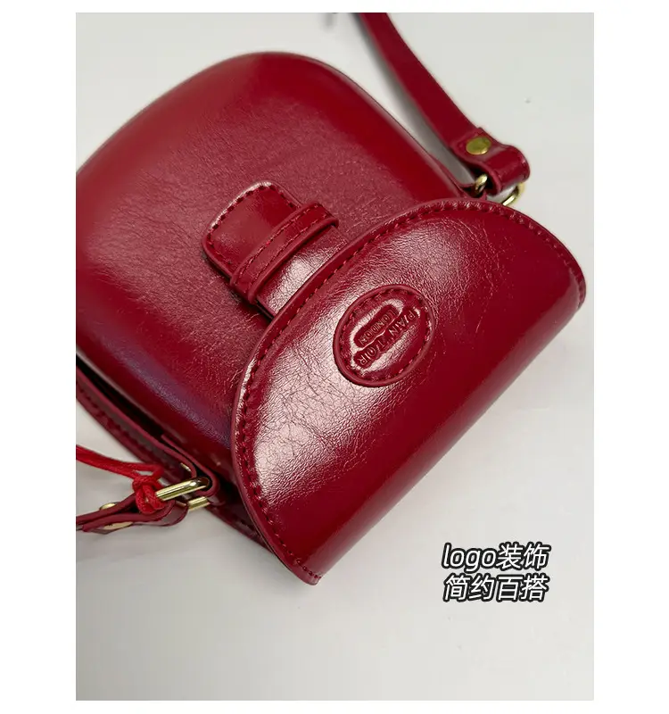 Red Mini Saddle Crossbody Bag for Women Autumn Winter 2025 — feature 4