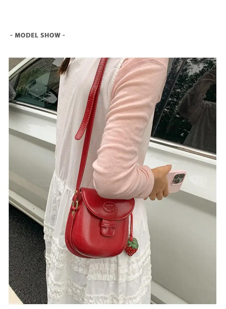 Red Mini Saddle Crossbody Bag for Women Autumn Winter 2025 — feature 7