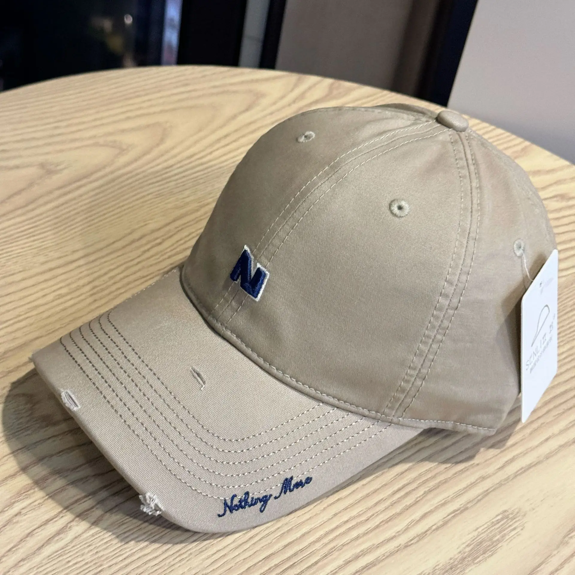 Gray Navy Logo Baseball Cap for Men Women — feature 19