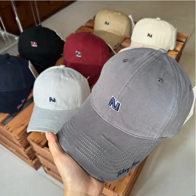 Gray Navy Logo Baseball Cap for Men Women — feature 3