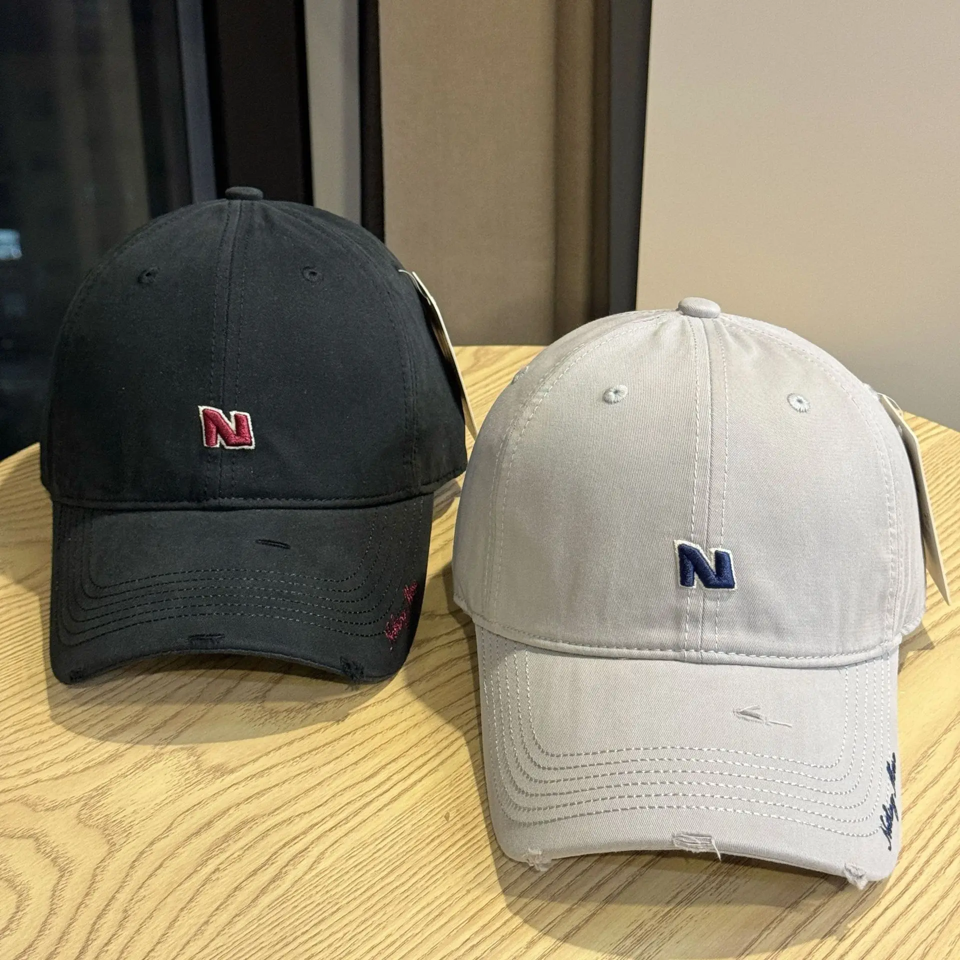 Gray Navy Logo Baseball Cap for Men Women — feature 6
