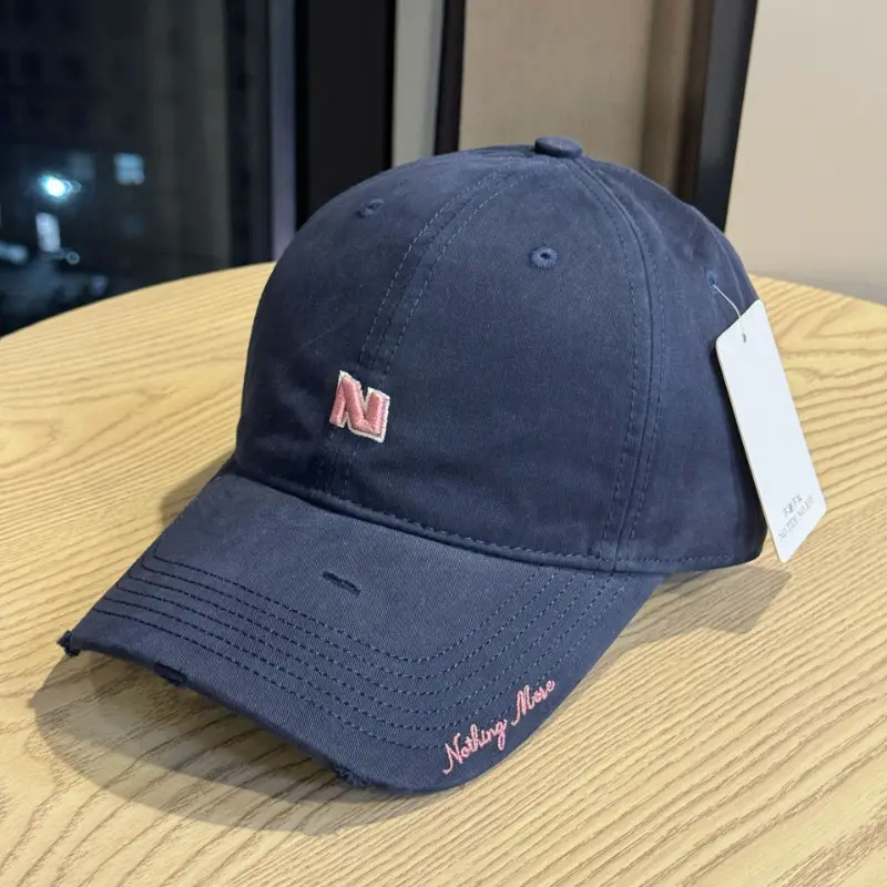 Gray Navy Logo Baseball Cap for Men Women - Image 2