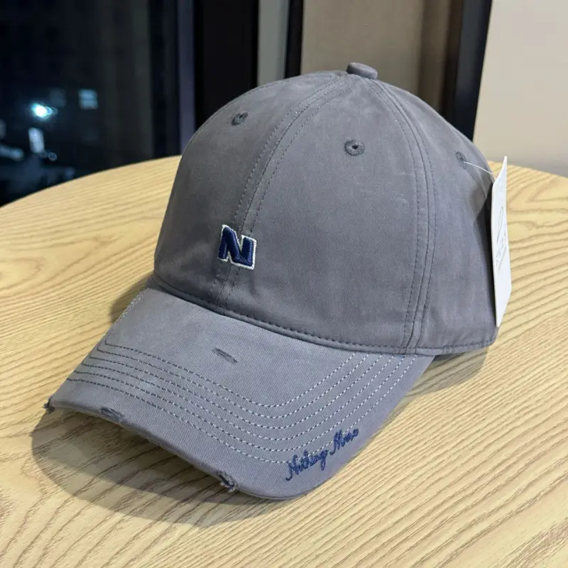 Gray Navy Logo Baseball Cap for Men Women - Image 3