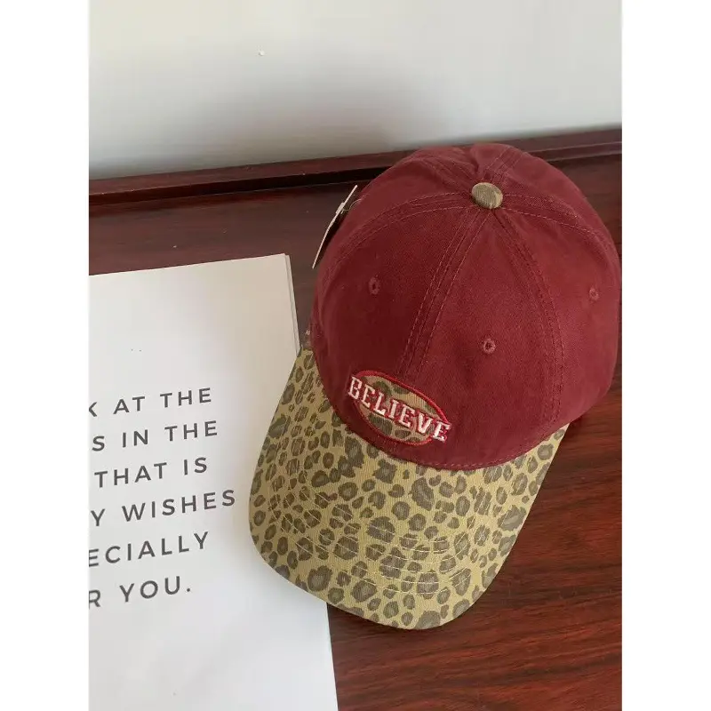 Women Leopard Print Baseball Cap with Duckbill Design - Image 9