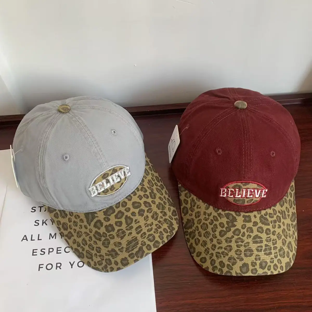 Women Leopard Print Baseball Cap with Duckbill Design — feature 4