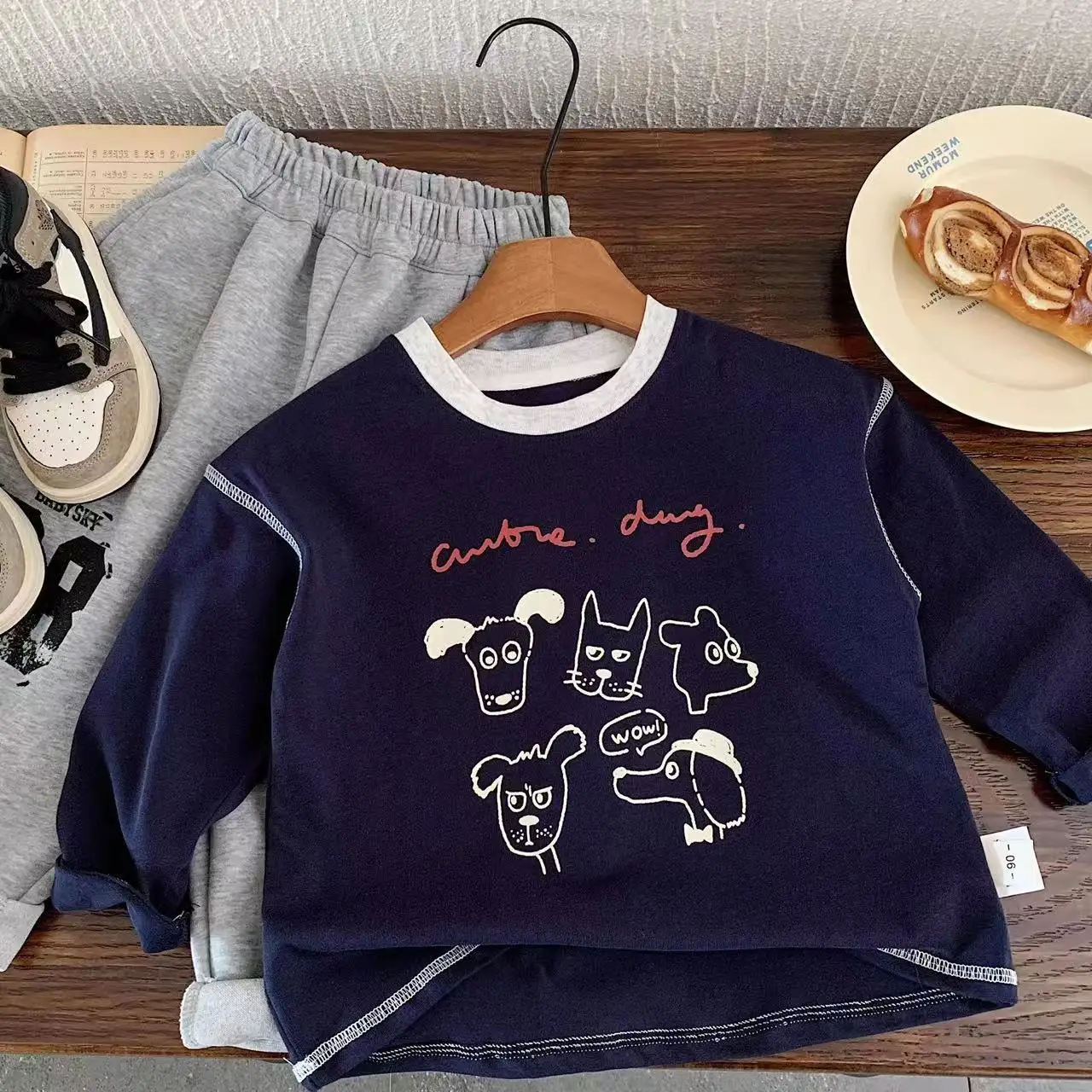 Kids Korean Style Puppy Print T-Shirt Set — feature 2