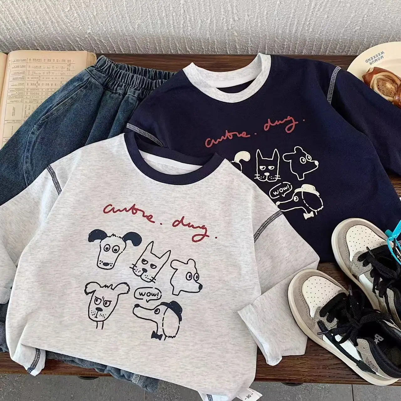 Kids Korean Style Puppy Print T-Shirt Set — feature 5