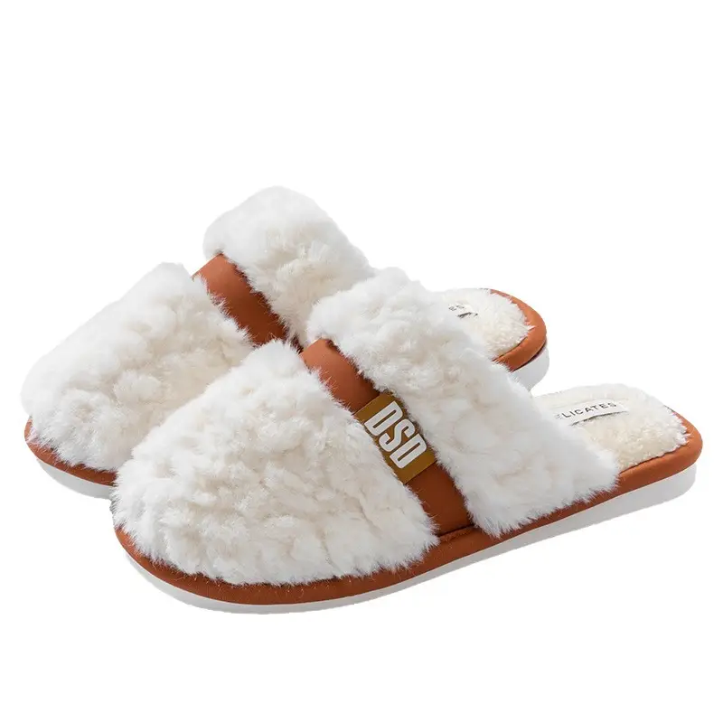 Warm Plush Cotton Slippers for Women Winter