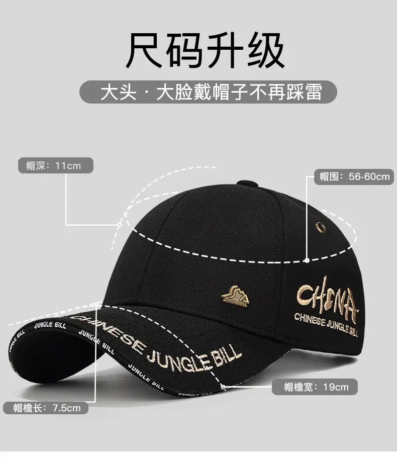 Chinese Jungle Bill Baseball Cap Pineapple Cloth Gold Thread — feature 5