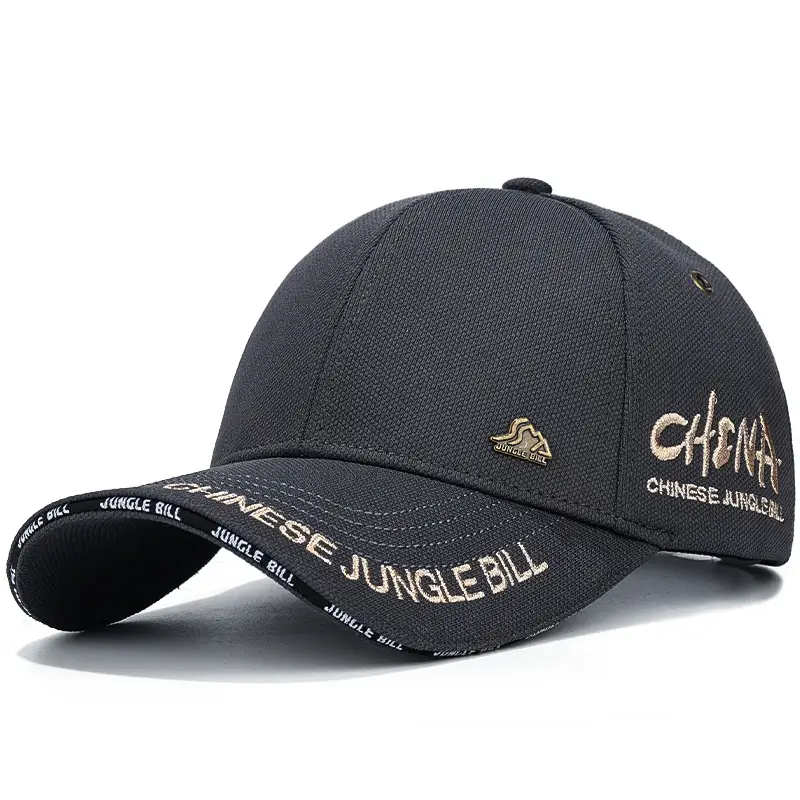 Chinese Jungle Bill Baseball Cap Pineapple Cloth Gold Thread