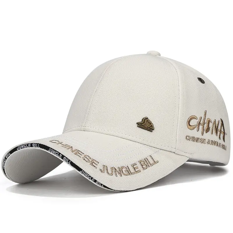 Chinese Jungle Bill Baseball Cap Pineapple Cloth Gold Thread