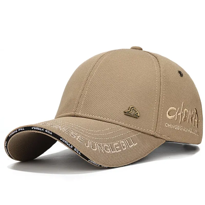 Chinese Jungle Bill Baseball Cap Pineapple Cloth Gold Thread