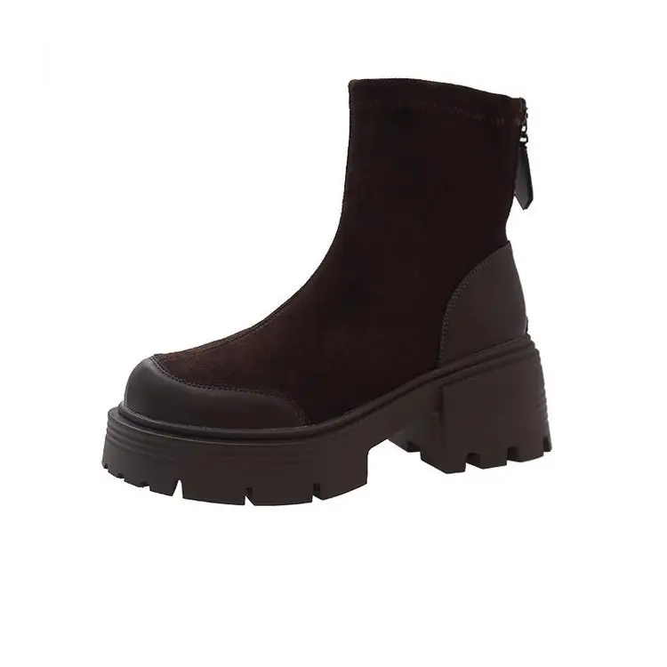 Women Retro British Style Boots Black Thick Heel 2025 - Image 7
