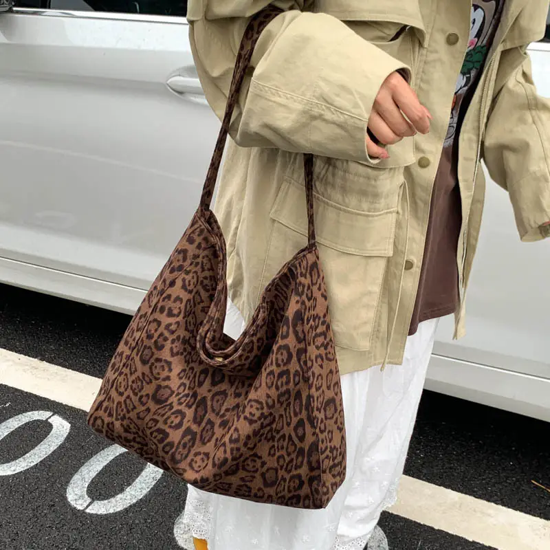 2025 Leopard Print Woolen Shoulder Bag for Women - Image 7