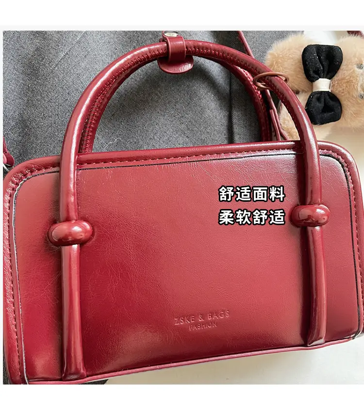 Women Shoulder Bag Red Leather 2025 Autumn New — feature 10