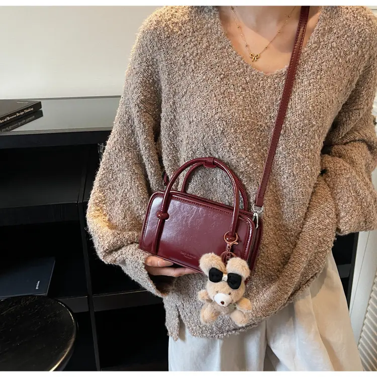 Women Shoulder Bag Red Leather 2025 Autumn New — feature 23