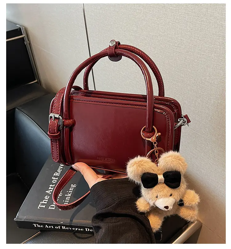 Women Shoulder Bag Red Leather 2025 Autumn New — feature 4