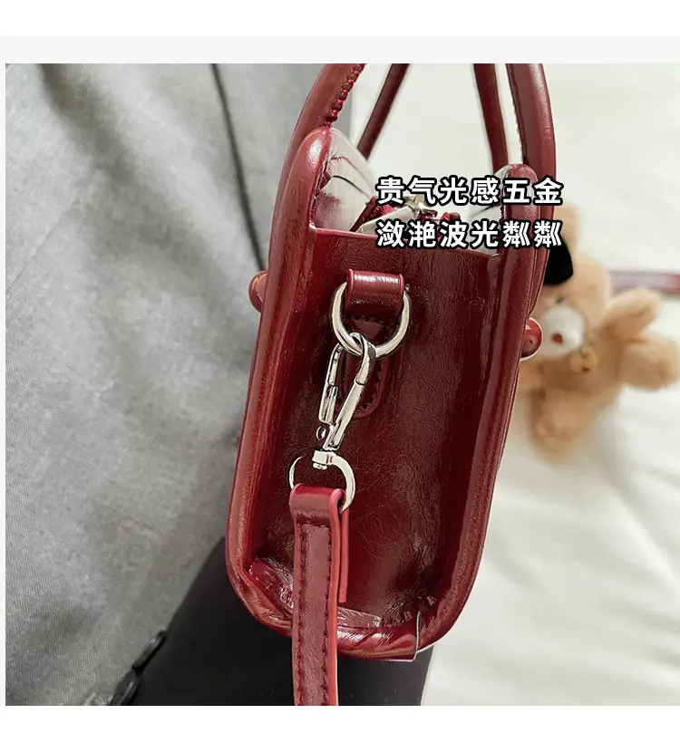 Women Shoulder Bag Red Leather 2025 Autumn New — feature 7