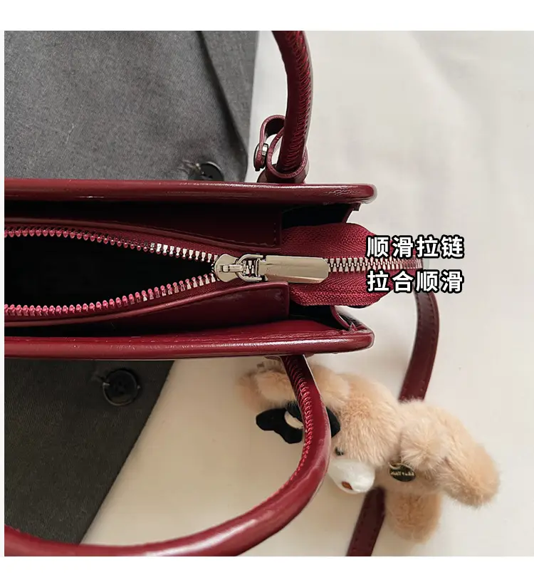 Women Shoulder Bag Red Leather 2025 Autumn New — feature 8