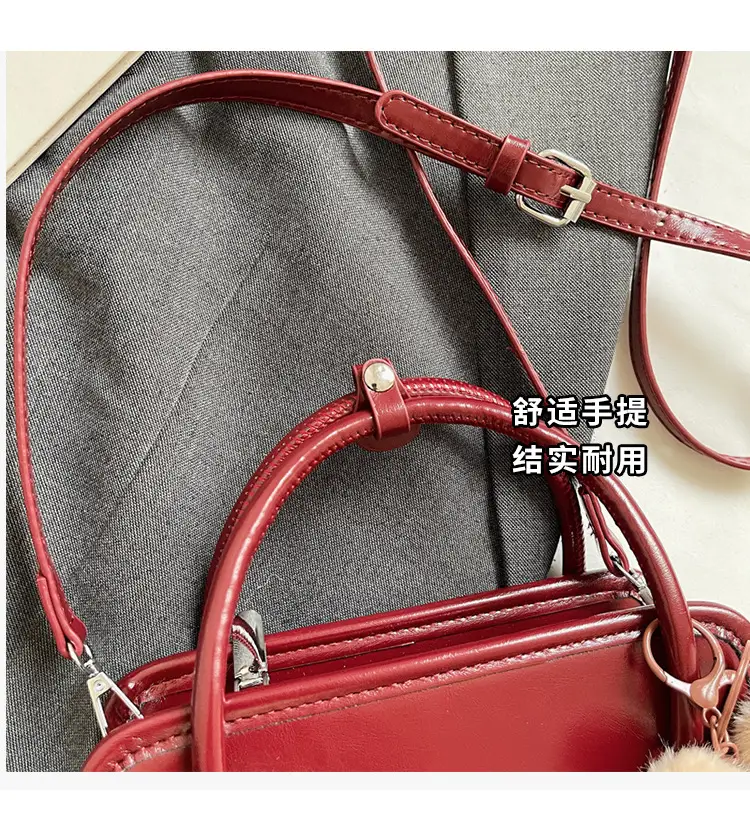 Women Shoulder Bag Red Leather 2025 Autumn New — feature 9