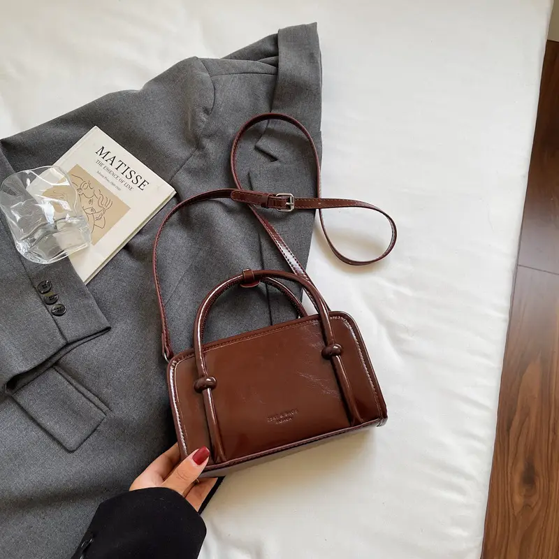 Women Shoulder Bag Red Leather 2025 Autumn New