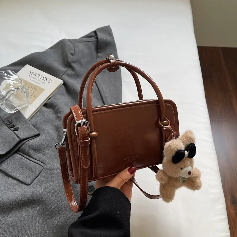 Women Shoulder Bag Red Leather 2025 Autumn New