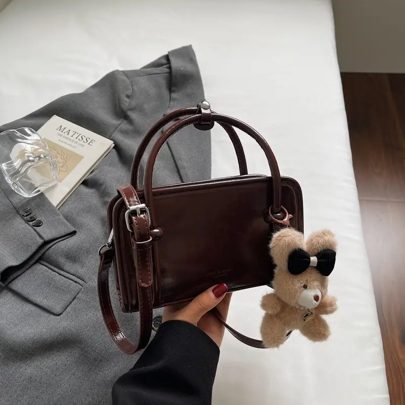 Women Shoulder Bag Red Leather 2025 Autumn New