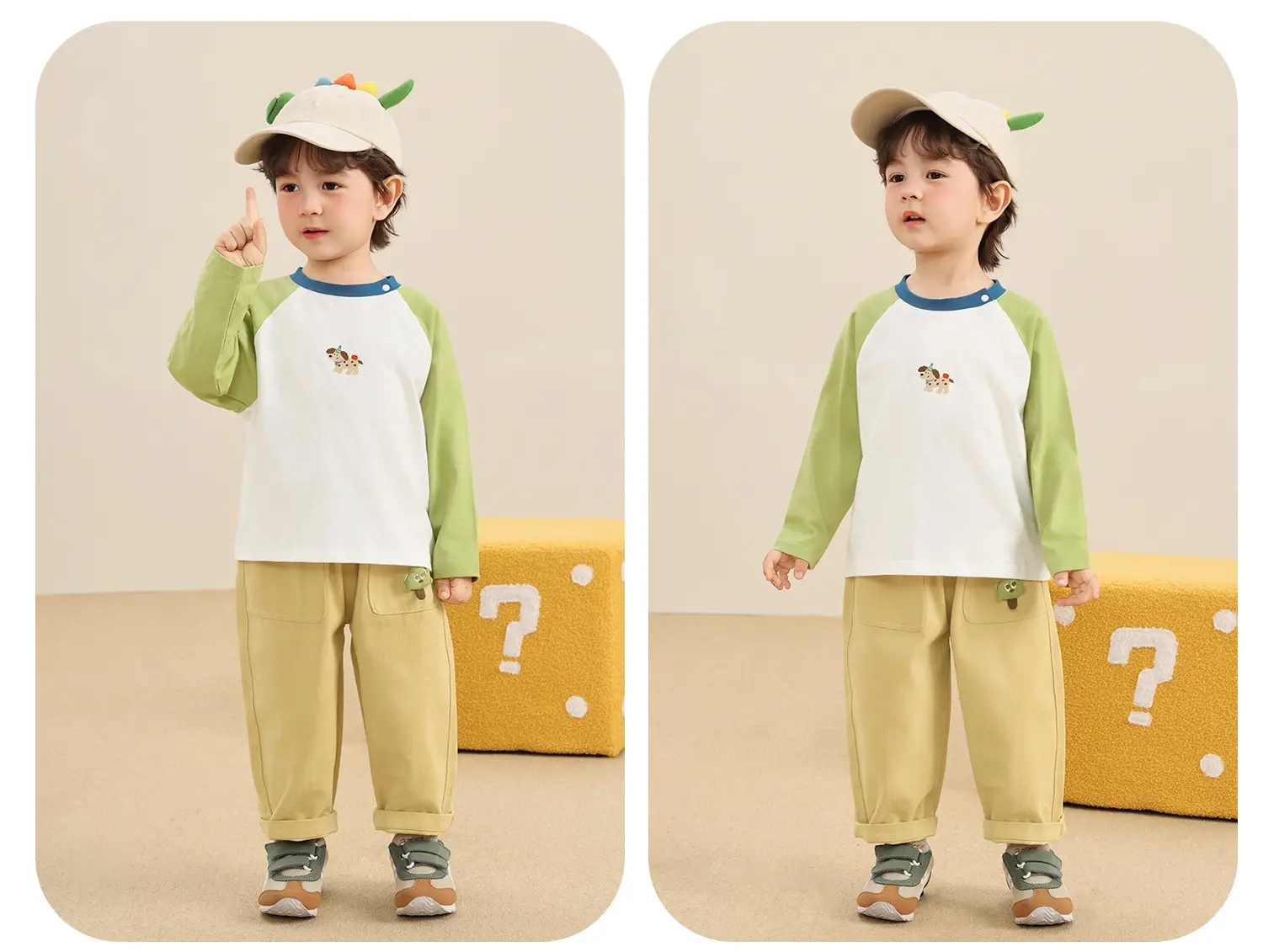 Kaka Panda Boys Long Sleeve T-Shirt White Blue 7A Antibacterial — feature 12