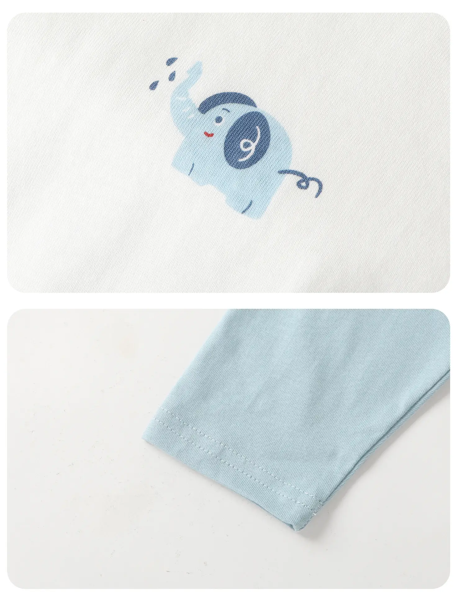 Kaka Panda Boys Long Sleeve T-Shirt White Blue 7A Antibacterial — feature 14
