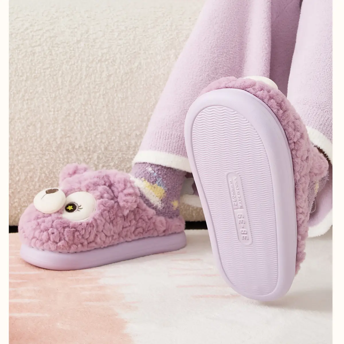 Bear Plush Cotton Slippers for Women Winter Warm — feature 13