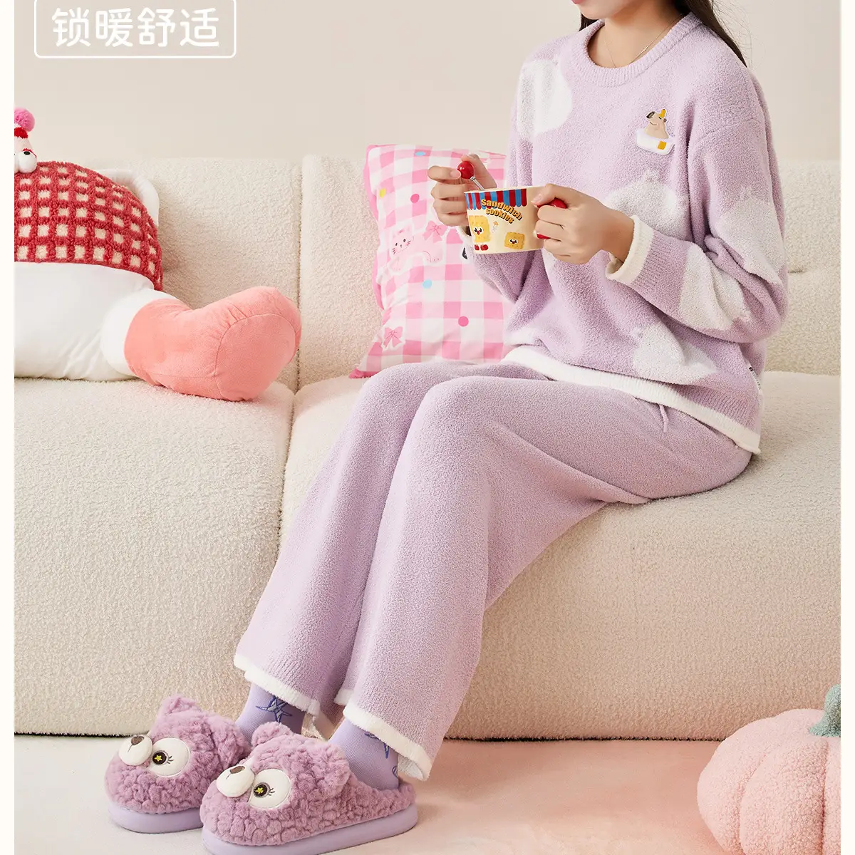 Bear Plush Cotton Slippers for Women Winter Warm — feature 2