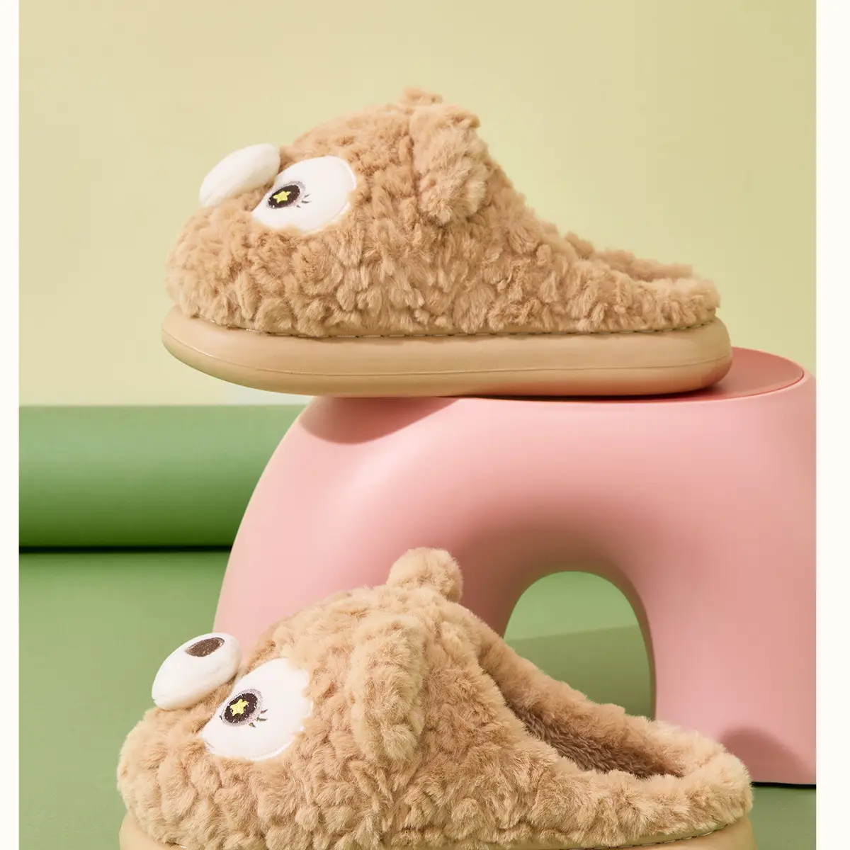 Bear Plush Cotton Slippers for Women Winter Warm — feature 20