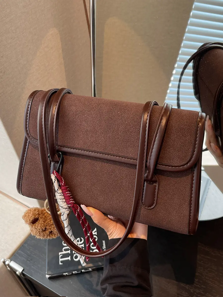 Women's Brown Retro Shoulder Bag Large Capacity 2025 - Image 5
