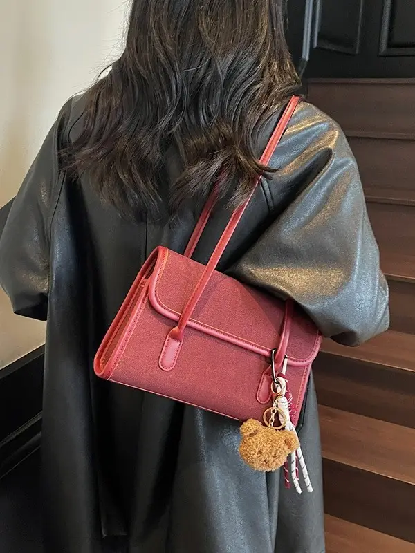 Women's Brown Retro Shoulder Bag Large Capacity 2025 - Image 8