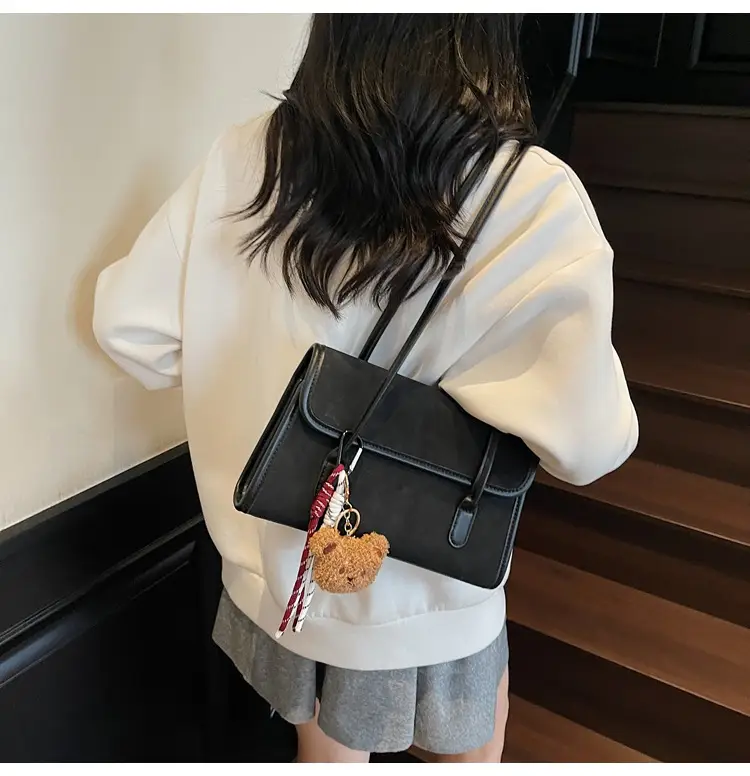 Women's Brown Retro Shoulder Bag Large Capacity 2025 — feature 16