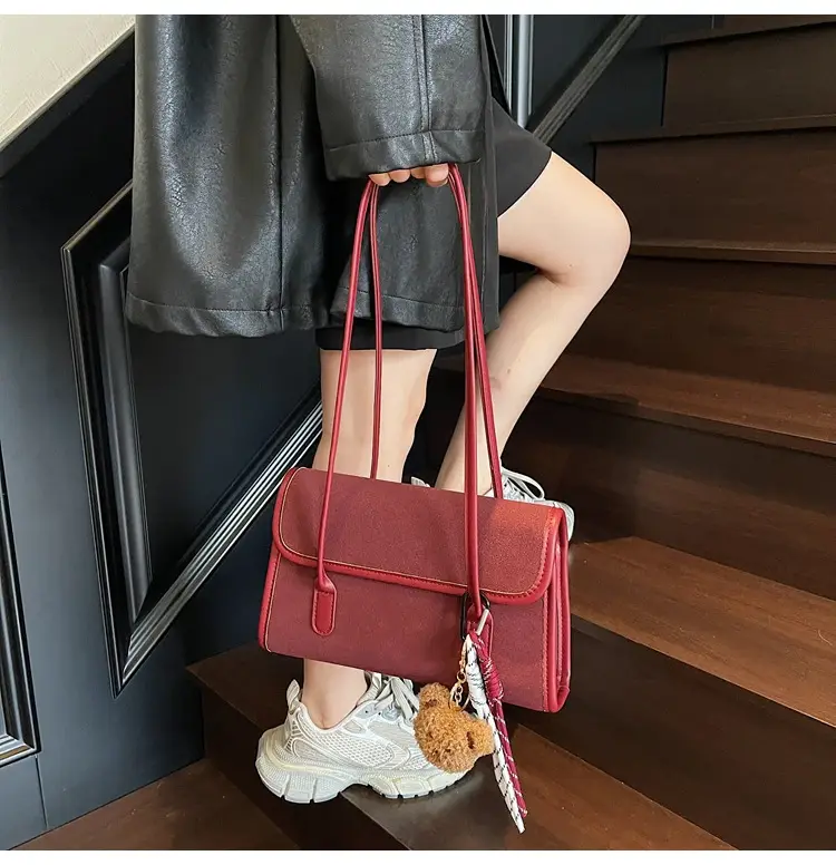 Women's Brown Retro Shoulder Bag Large Capacity 2025 — feature 18