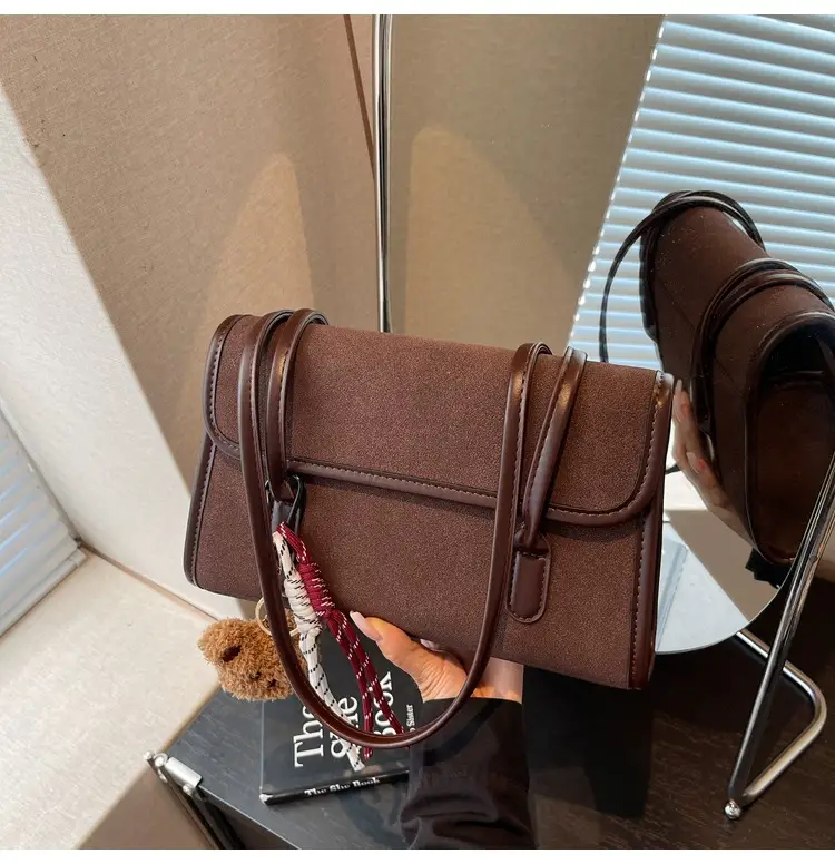 Women's Brown Retro Shoulder Bag Large Capacity 2025 — feature 20