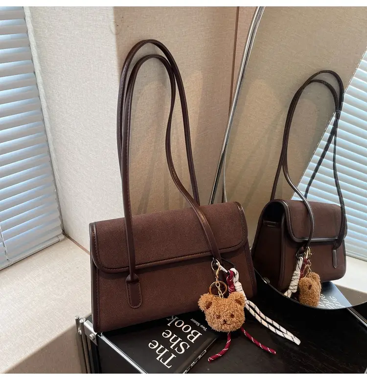 Women's Brown Retro Shoulder Bag Large Capacity 2025 — feature 22